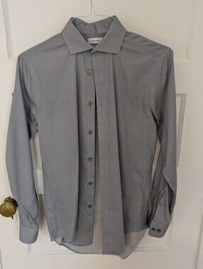 Calvin Klein Gray Microdot Dress Shirt